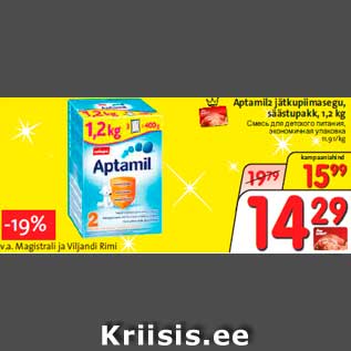 Allahindlus - Aptamil2 jätkupiimasegu, säästupakk, 1,2 kg