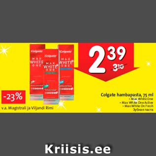 Allahindlus - Colgate hambapasta, 75 ml