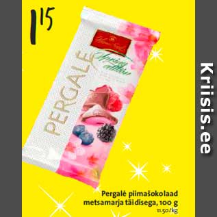 Allahindlus - Pergalė piimašokolaad metsamarja täidisega, 100 g