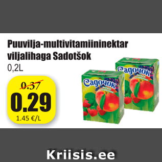 Allahindlus - Puuvilja-multivitamiininektar viljalihaga Sadotšok