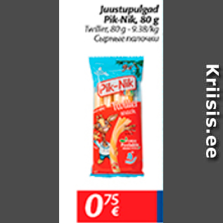 Allahindlus - Juustupulgad Pik-Nik, 80 g