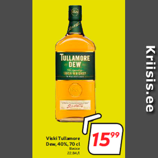 Allahindlus - Viski Tullamore Dew, 40%, 70 cl