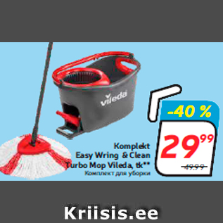 Allahindlus - Komplekt Easy Wring & Clean Turbo Mop Vileda, tk**