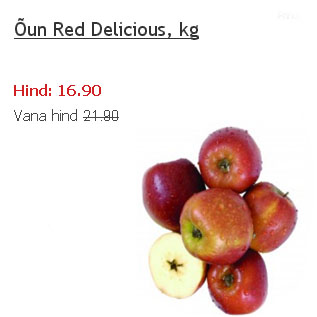 Allahindlus - Õun Red Delicious