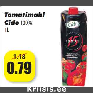 Allahindlus - Tomatimahl Cido100% 1L