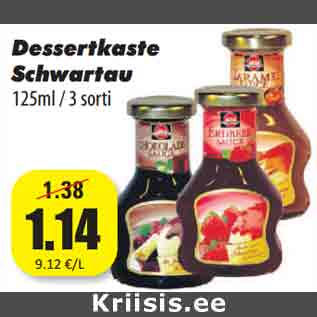 Allahindlus - Dessertkaste Schwartau 125ml / 3 sorti