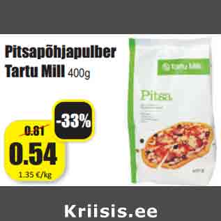 Allahindlus - Pitsapõhjapulber Tartu Mill 400g