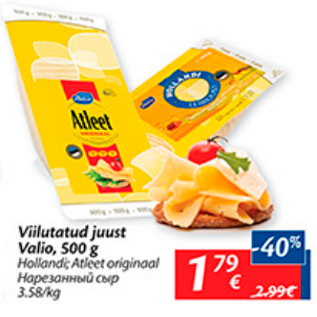 Allahindlus - Viilutatud juust Valio, 500 g