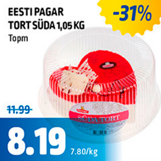 Allahindlus - EESTI PAGAR TORT SÜDA 1,05 KG