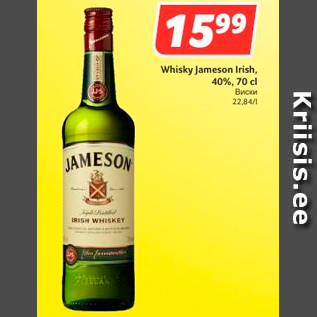 Allahindlus - Whisky Jameson Irish, 40%, 70 cl