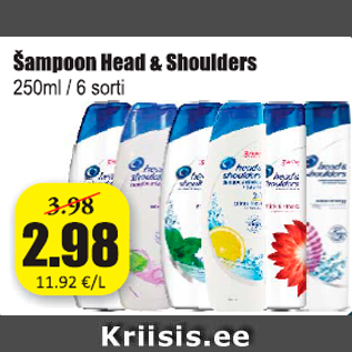 Allahindlus - Šampoon Head & Shoulders