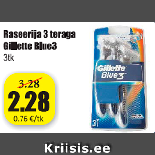 Allahindlus - Raseerija 3 teraga Gillette Blue3, 3 tk