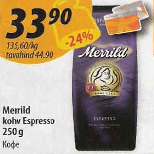 Allahindlus - Merrild kohv Espresso