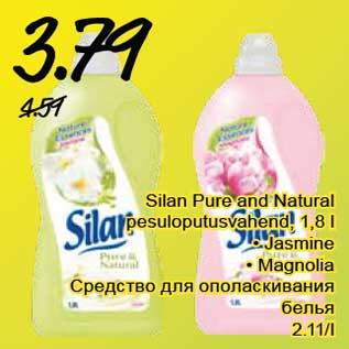 Allahindlus - Silan Pure and Natural pesuloputusvahend, 1,8 l • Jasmine • Magnolia