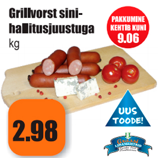 Allahindlus - Grillvorst sinihallitusjuustuga kg