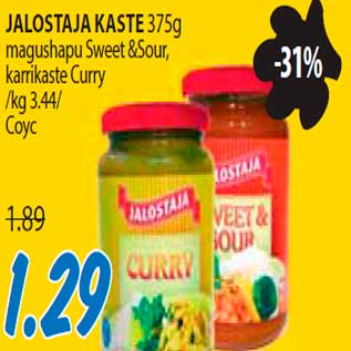 Allahindlus - Jalostaja kaste magushape Sweet&Sour karrikaste Curry