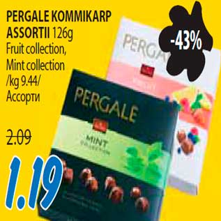 Allahindlus - Pergale kommikarp assortii Fruit collection Mint collection