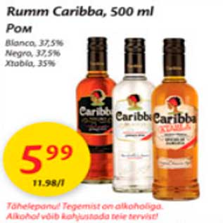 Allahindlus - Rumm Caribba Blanco Niegro Xtabla