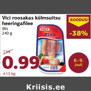 Allahindlus - Vici roosakas külmsuitsu heeringafilee