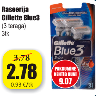 Allahindlus - Raseerija Gilette Blue3