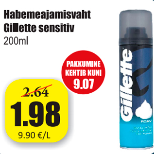 Allahindlus - Habemeajamisvaht Gillette Sensitiv