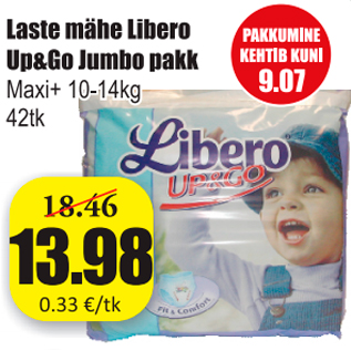 Allahindlus - Laste mähe Libero Up&Go Jumbo pakk