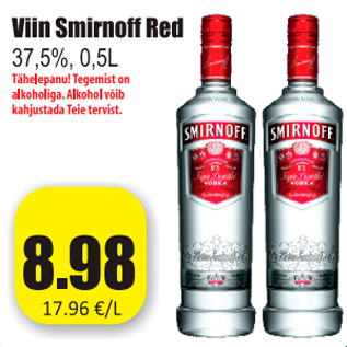 Allahindlus - Viin Smirnoff Red