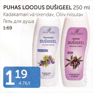 Allahindlus - PUHAS LOODUS DUŠIGEEL 250 ML