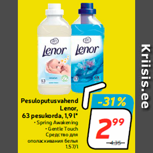 Allahindlus - Pesuloputusvahend Lenor, 63 pesukorda, 1,9 l*