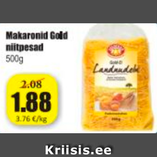 Allahindlus - Makaronid Gold niitpesad 500 g