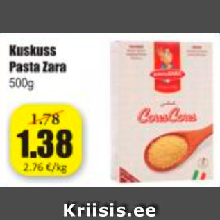 Allahindlus - Kuskuss Pasta Zara 500 G