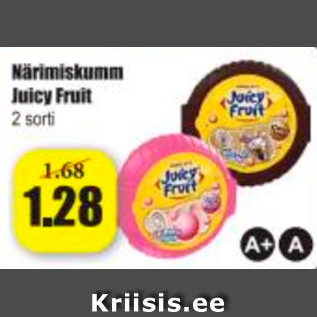 Allahindlus - Närimiskumm Juicy Fruit