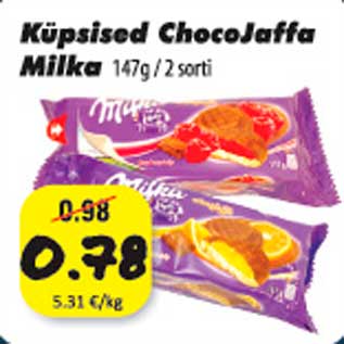 Allahindlus - Küpsised ChocoJaffa Milka 147g/2 sorti