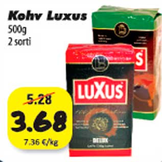 Allahindlus - Kohv Luxus 500g 2 sorti