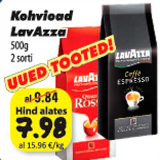 Allahindlus - Kohvioad LavAzza 500g 2 sorti