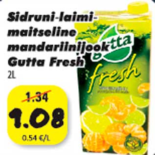 Allahindlus - Sidruni-laimimaitseline mandariinijook Gutta Fresh 2l