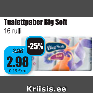 Allahindlus - Tualettpaber Big Soft