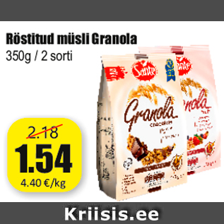 Allahindlus - Röstitud müsli Granola