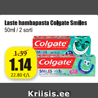 Allahindlus - Laste hambapasta Colgate Smilles