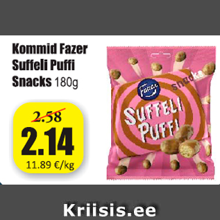 Allahindlus - Kommid Fazer Suffeli Puffi Snacks 180 g