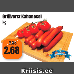 Allahindlus - Grillvorst Kabanossi kg