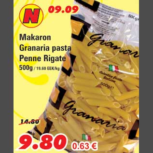 Allahindlus - Makaron Granaria pasta Penne Rigate