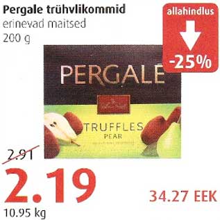 Allahindlus - Pergale trühvlikommid