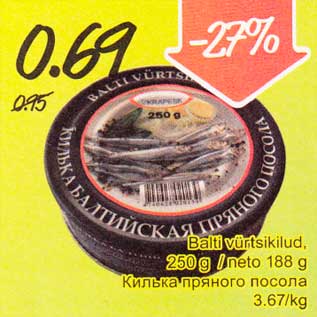 Allahindlus - Balti vürtsikilud 250g/neto 188g