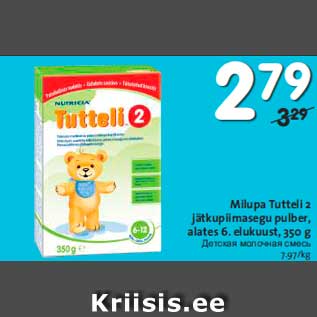 Allahindlus - Milupa Tutteli 2 jätkupiimasegu pulber, alates 6. elukuust, 350 g