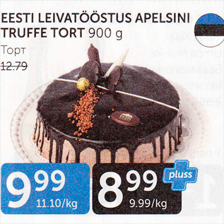 Allahindlus - EESTI LEIVATÖÖSTUS APELSINI TRUFFE TORT 900 G