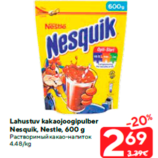 Allahindlus - Lahustuv kakaojoogipulber Nesquik, Nestle, 600 g