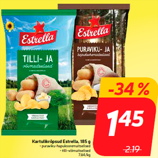 Allahindlus - Kartulikrõpsud Estrella, 185 g