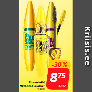 Allahindlus - Ripsmetušid Maybelline Colossal*