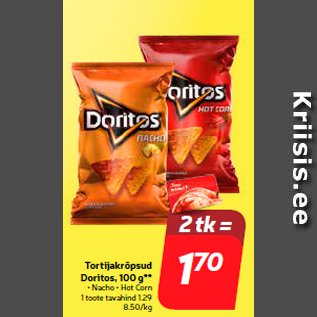 Allahindlus - Tortijakrõpsud Doritos, 100 g**